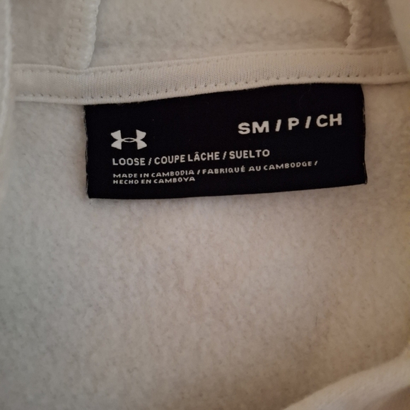 Under Armour Women's White Sweatshirt Hoodie With Black Logo - Picture 5 of 7